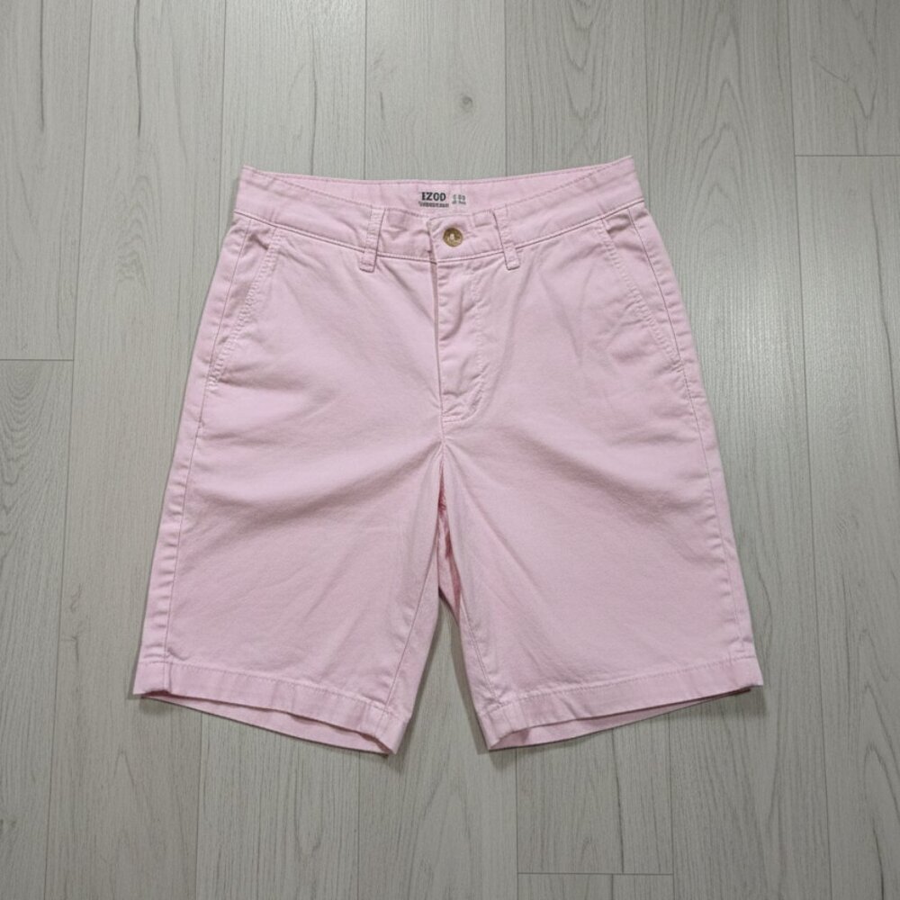 Men's IZOD Saltwater Casual Outdoor Chino Shorts, Pink, Size 29, Cotton Blend